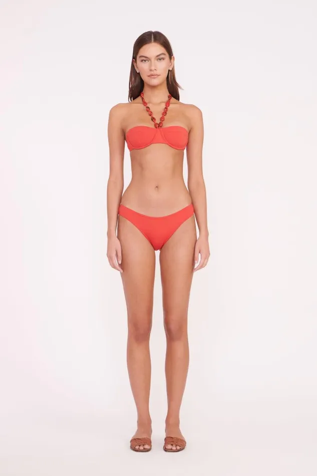 Women STAUD Bikinis SYDNEY BEADED BIKINI TOP RUBY Women STAUD Bikinis SYDNEY BEADED BIKINI TOP RUBY