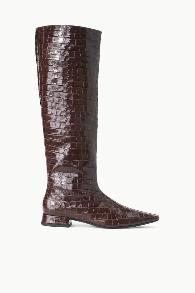 Women STAUD Boots OLGA BOOT ESPRESSO CROC EMBOSSED