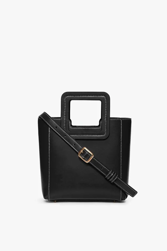 Women STAUD Crossbody MINI SHIRLEY LEATHER BAG BLACK
