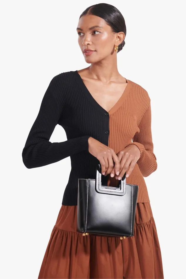 Women STAUD Crossbody MINI SHIRLEY LEATHER BAG BLACK