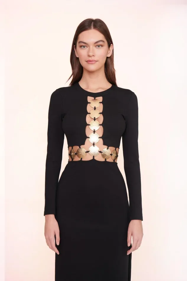 Women STAUD Dresses DELPHINE DRESS BLACK