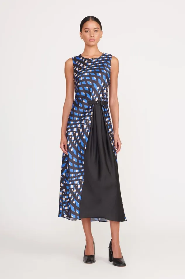 Women STAUD Dresses MATERIALITY DRESS PAINTED ARGYLE BLACK