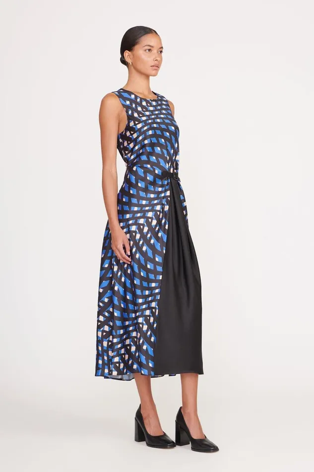 Women STAUD Dresses MATERIALITY DRESS PAINTED ARGYLE BLACK Women STAUD Dresses MATERIALITY DRESS PAINTED ARGYLE BLACK