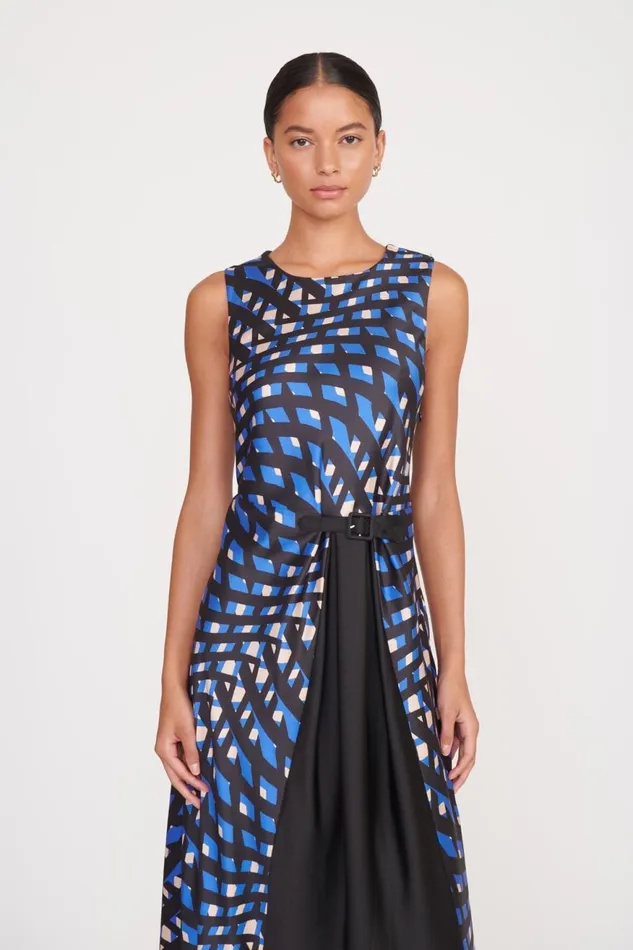 Women STAUD Dresses MATERIALITY DRESS PAINTED ARGYLE BLACK Women STAUD Dresses MATERIALITY DRESS PAINTED ARGYLE BLACK