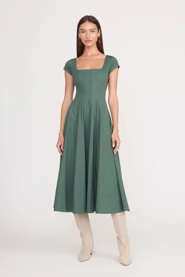 Women STAUD Dresses SHORT SLEEVE WELLS DRESS PINE