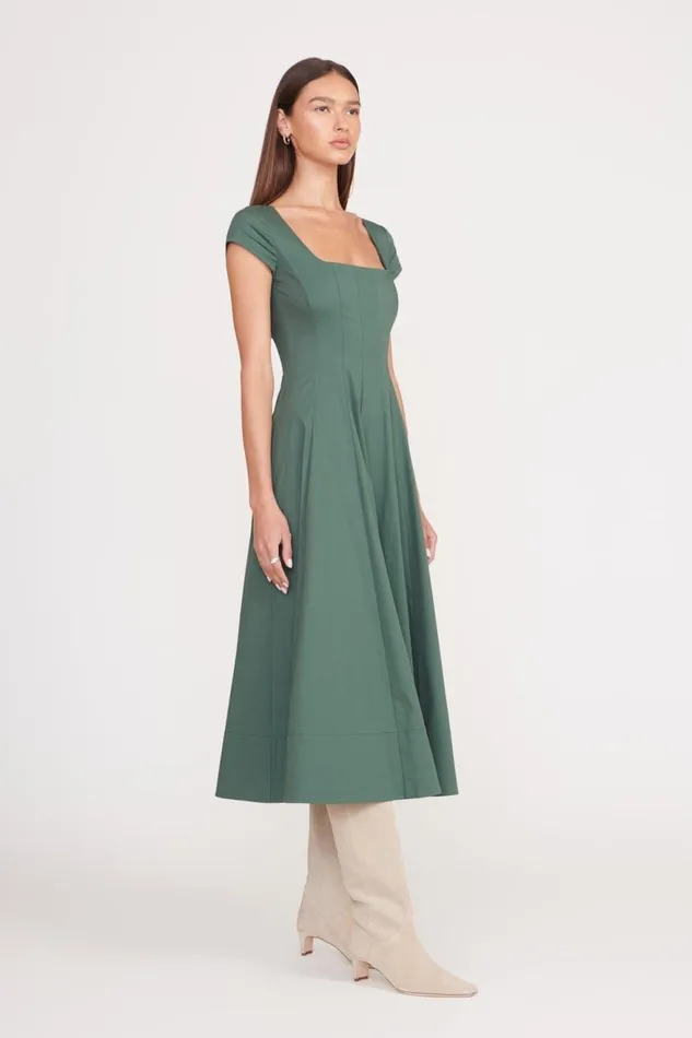 Women STAUD Dresses SHORT SLEEVE WELLS DRESS PINE Women STAUD Dresses SHORT SLEEVE WELLS DRESS PINE