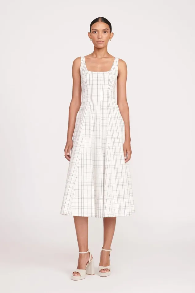 Women STAUD Dresses WELLS DRESS IVORY PLAID