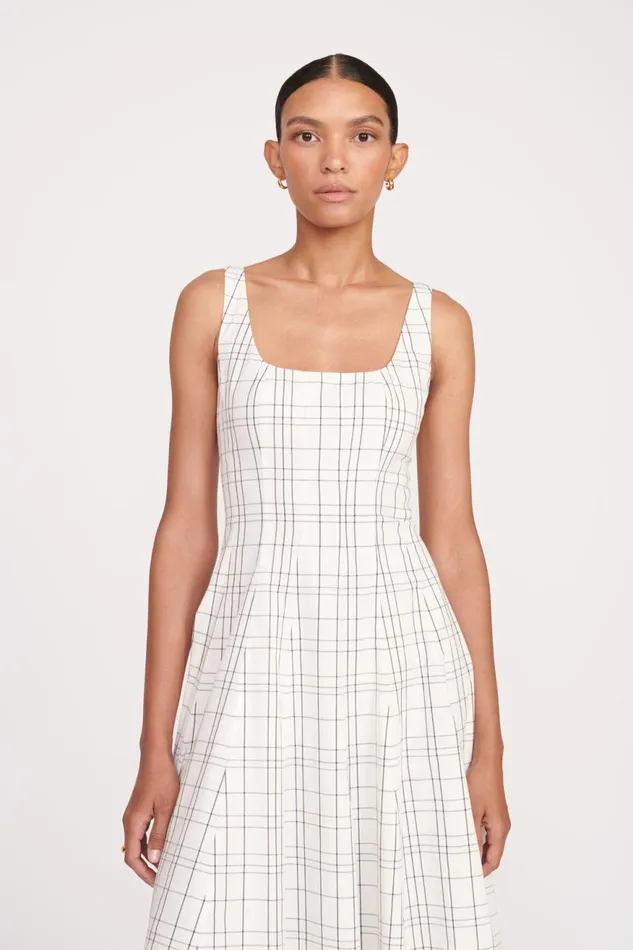 Women STAUD Dresses WELLS DRESS IVORY PLAID