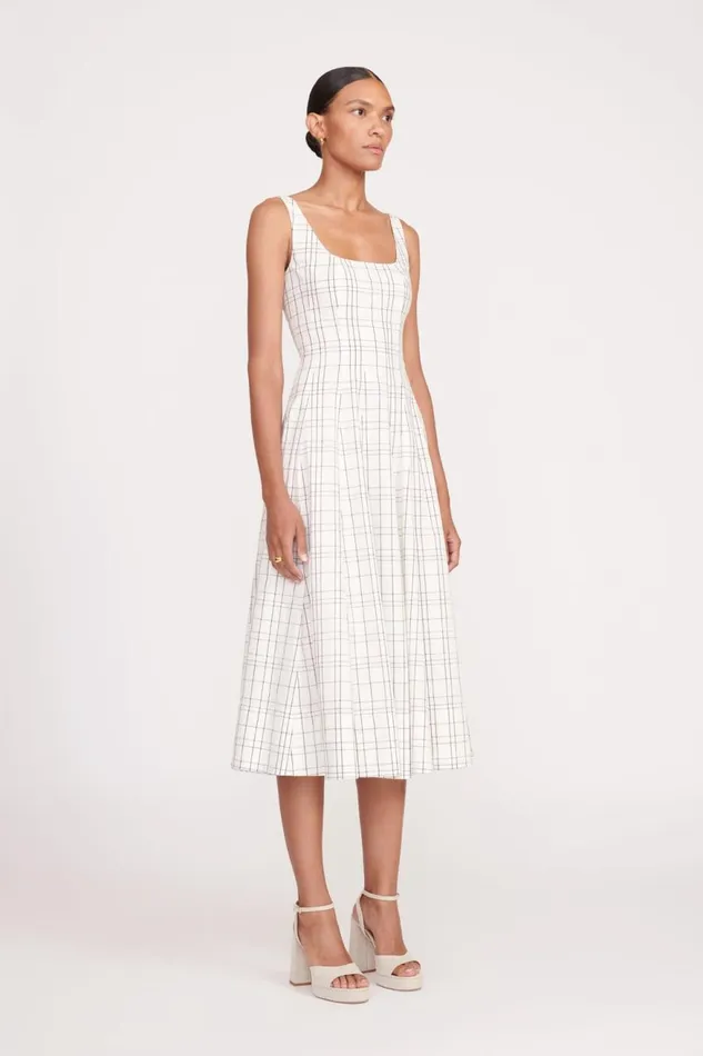 Women STAUD Dresses WELLS DRESS IVORY PLAID