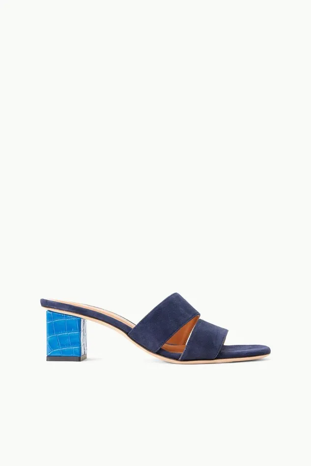 Women STAUD Heels JULES BLOCK HEEL INK ISLAND BLUE