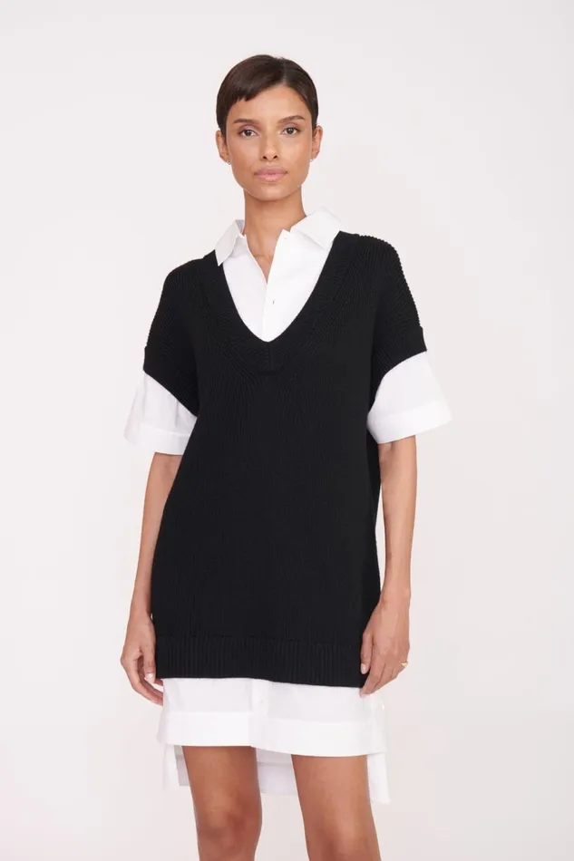 Women STAUD Knits BRIDGET DRESS BLACK WHITE Women STAUD Knits BRIDGET DRESS BLACK WHITE