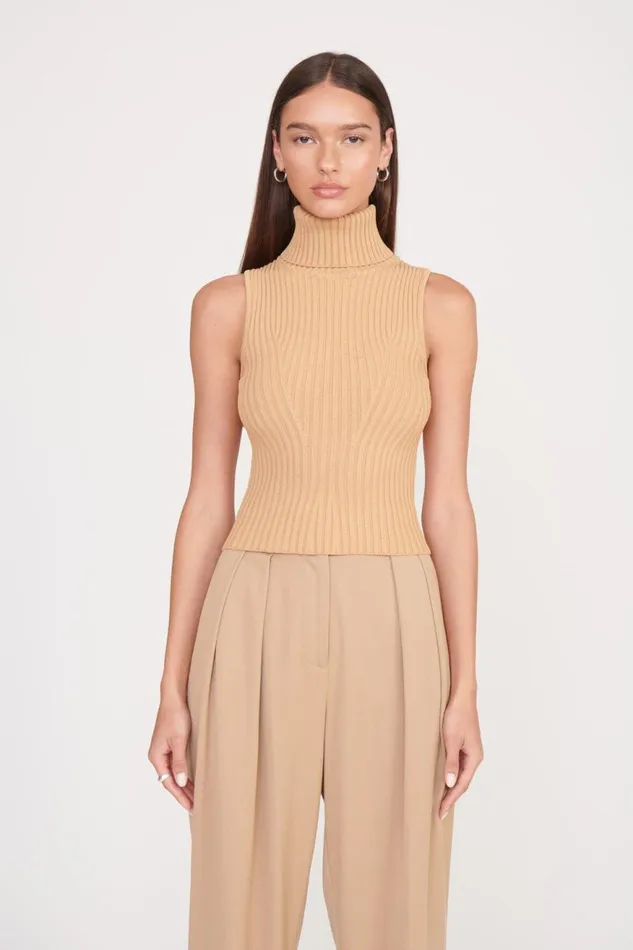 Women STAUD Knits CALLUM TOP CAMEL