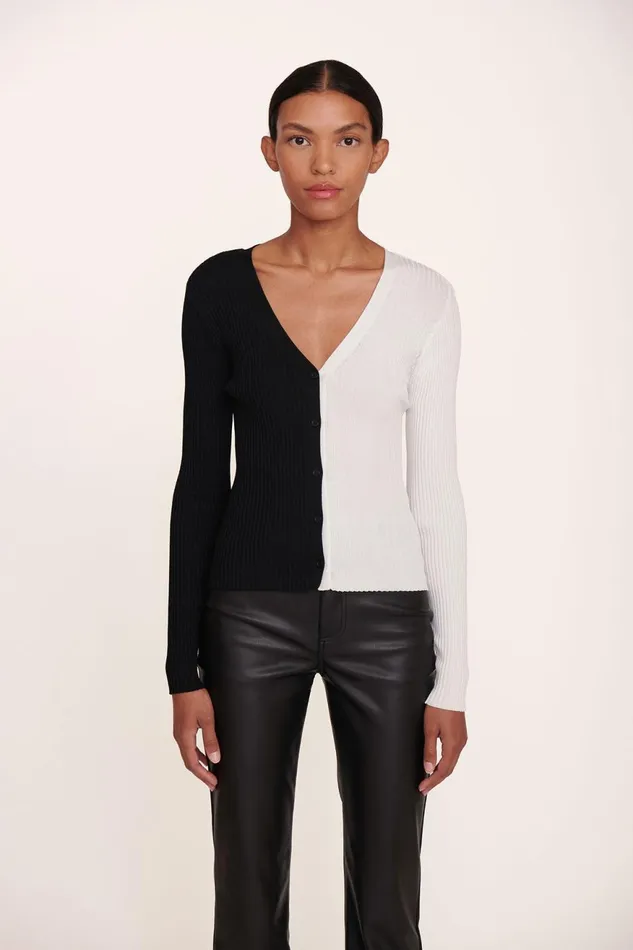 Women STAUD Knits CARGO SWEATER BLACK WHITE