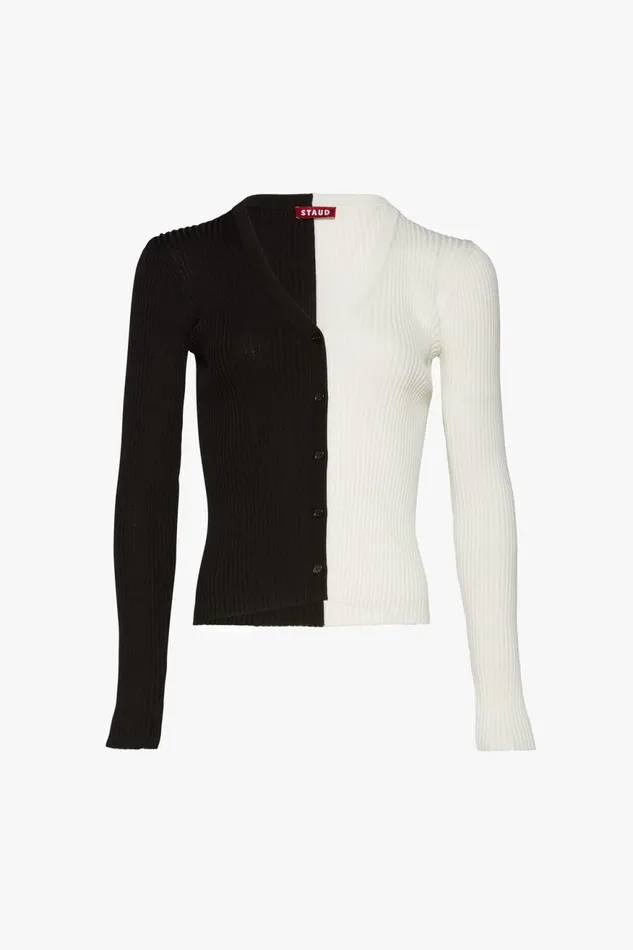 Women STAUD Knits CARGO SWEATER BLACK WHITE
