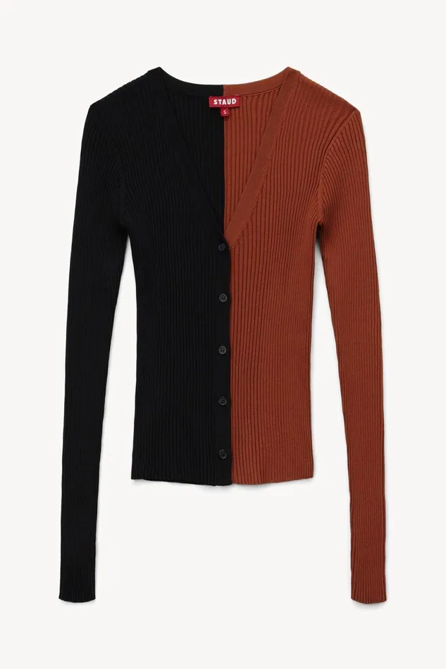 Women STAUD Knits CARGO SWEATER TAN BLACK