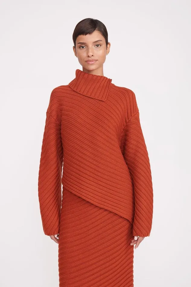Women STAUD Knits ENGRAVE SWEATER CINNAMON
