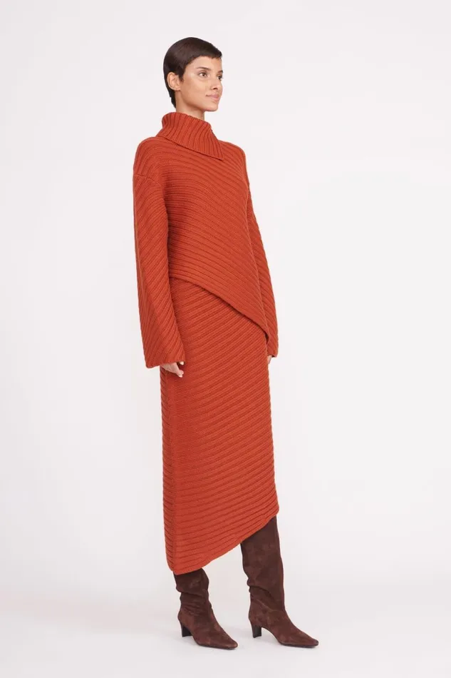 Women STAUD Knits ENGRAVE SWEATER CINNAMON Women STAUD Knits ENGRAVE SWEATER CINNAMON