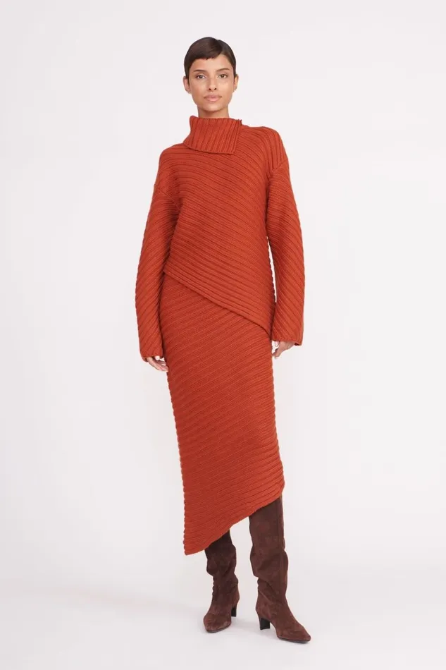 Women STAUD Knits ENGRAVE SWEATER CINNAMON Women STAUD Knits ENGRAVE SWEATER CINNAMON
