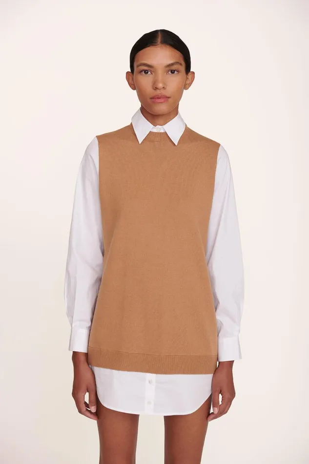 Women STAUD Knits FERN DRESS TAN WHITE