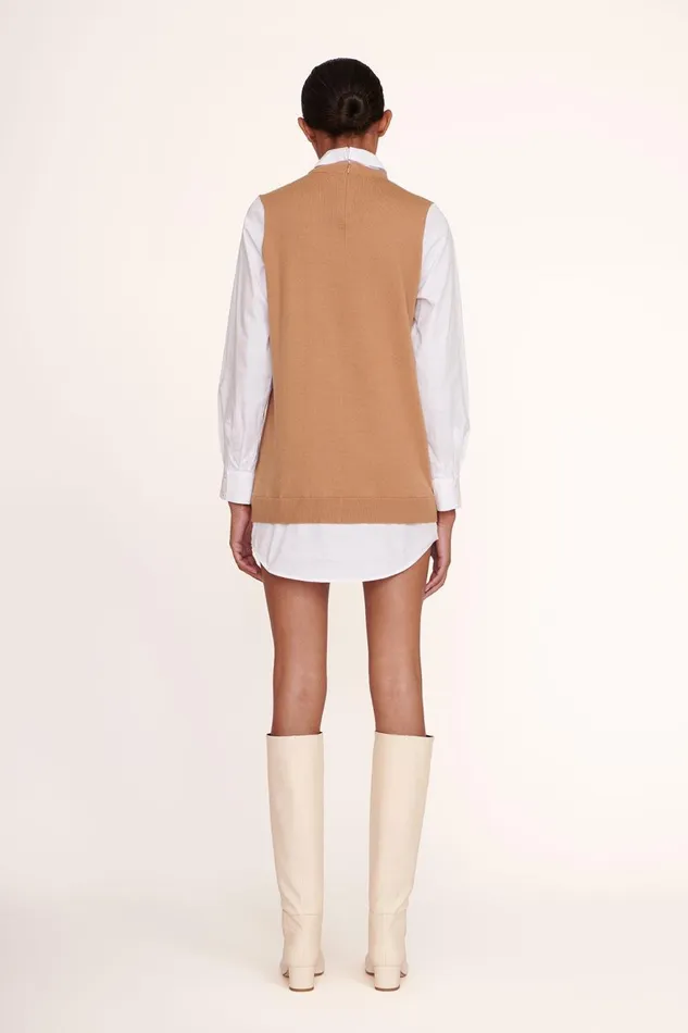 Women STAUD Knits FERN DRESS TAN WHITE