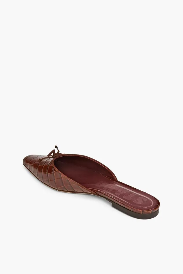 Women STAUD Mules and Flats GINA MULE BROWN CROC EMBOSSED Women STAUD Mules and Flats GINA MULE BROWN CROC EMBOSSED