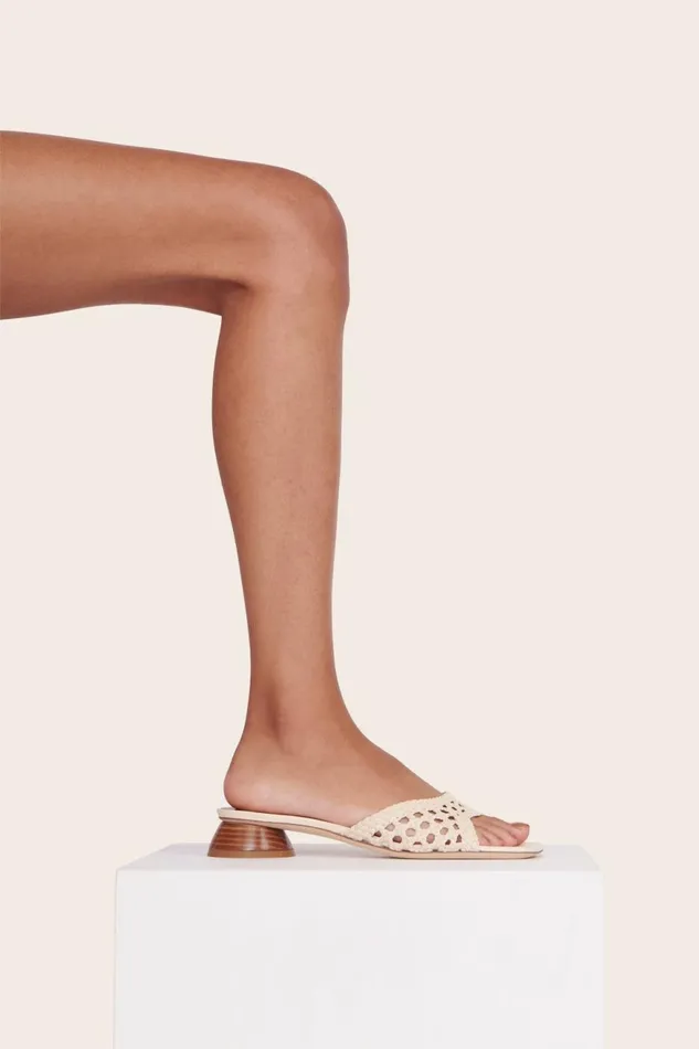 Women STAUD Mules and Flats SIMONE CROCHET HEEL CREAM Women STAUD Mules and Flats SIMONE CROCHET HEEL CREAM