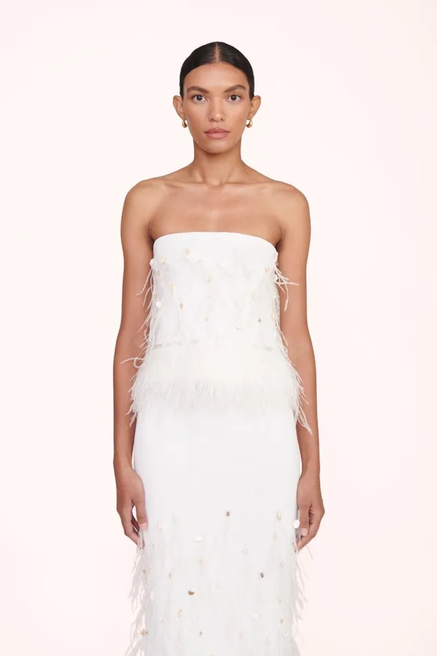 Women STAUD Occasion Dresses KRISTEN TOP IVORY