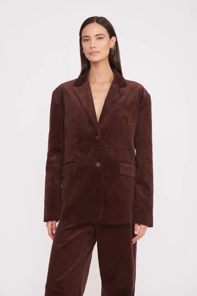 Women STAUD Outerwear and Jackets TREK OVERSIZED BLAZER MAHOGANY