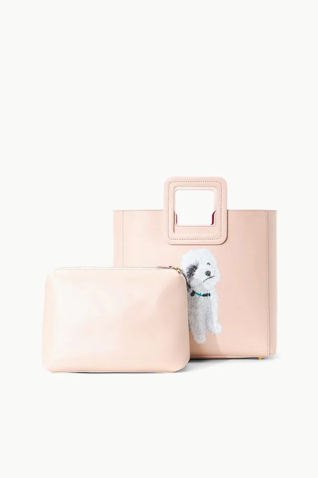 Women STAUD Pet Handbags CUSTOM SHIRLEY LEATHER BAG BLUSH