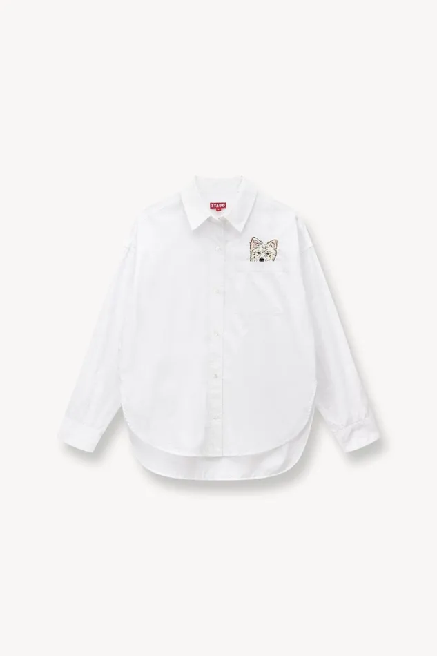 Women STAUD Pet Ready To Wear CUSTOM STAUD X CBONZ CLASSIC OVERSIZED SHIRT WHITE