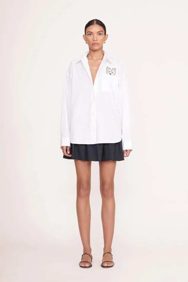 Women STAUD Pet Ready To Wear CUSTOM STAUD X CBONZ CLASSIC OVERSIZED SHIRT WHITE