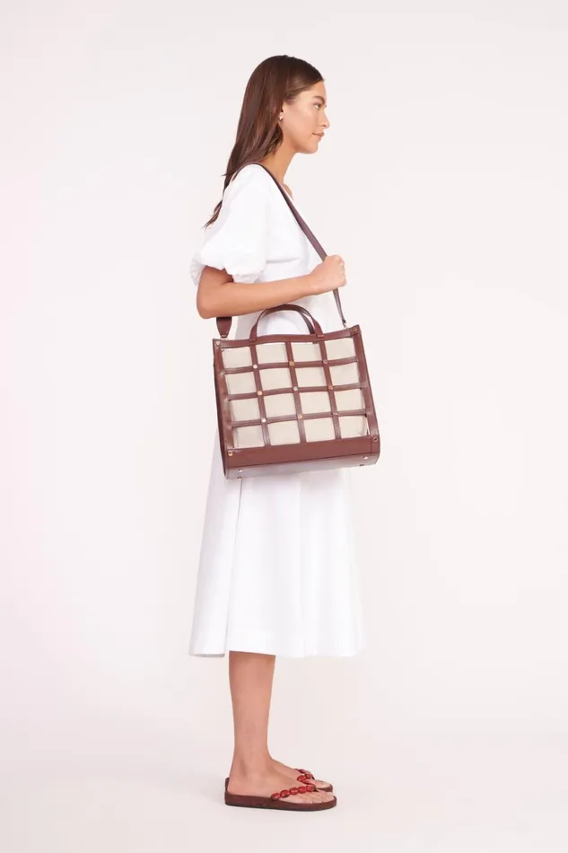 Women STAUD Swim EMMA TOTE MAHOGANY NATURAL Women STAUD Swim EMMA TOTE MAHOGANY NATURAL