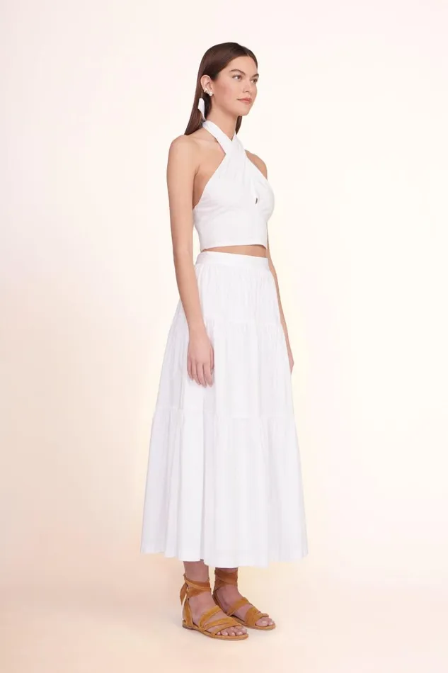 Women STAUD Tops SMOCKED KAI TOP WHITE Women STAUD Tops SMOCKED KAI TOP WHITE