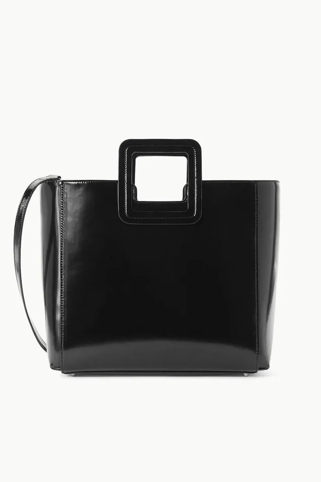Women STAUD Totes SHIRLEY LEATHER BAG BLACK POLISHED Women STAUD Totes SHIRLEY LEATHER BAG BLACK POLISHED