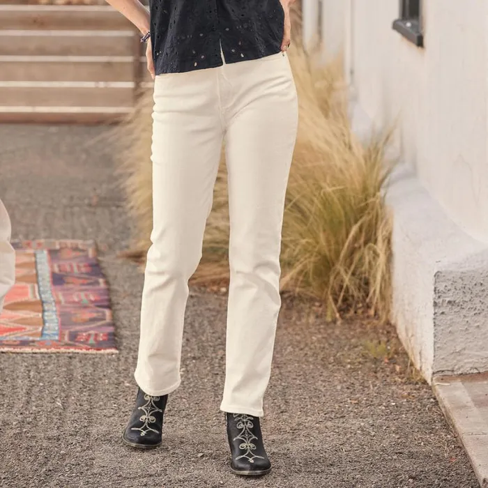 Women Stella Classic Straight Jeans Vintage White Sundance Catalog Denim Shop
