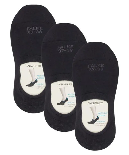 Women Step 3Pack Women No Show Socks Black FALKE No Show Socks