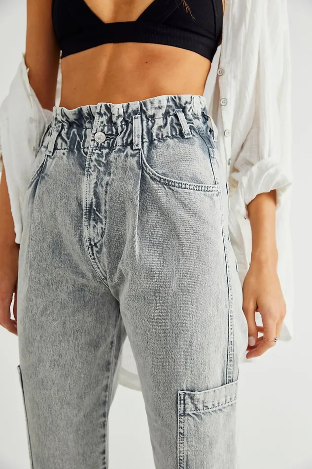 Women StraightLeg Jeans Free People Citizens Of Humanity Annika Patch Pocket Jeans Nevis Grey