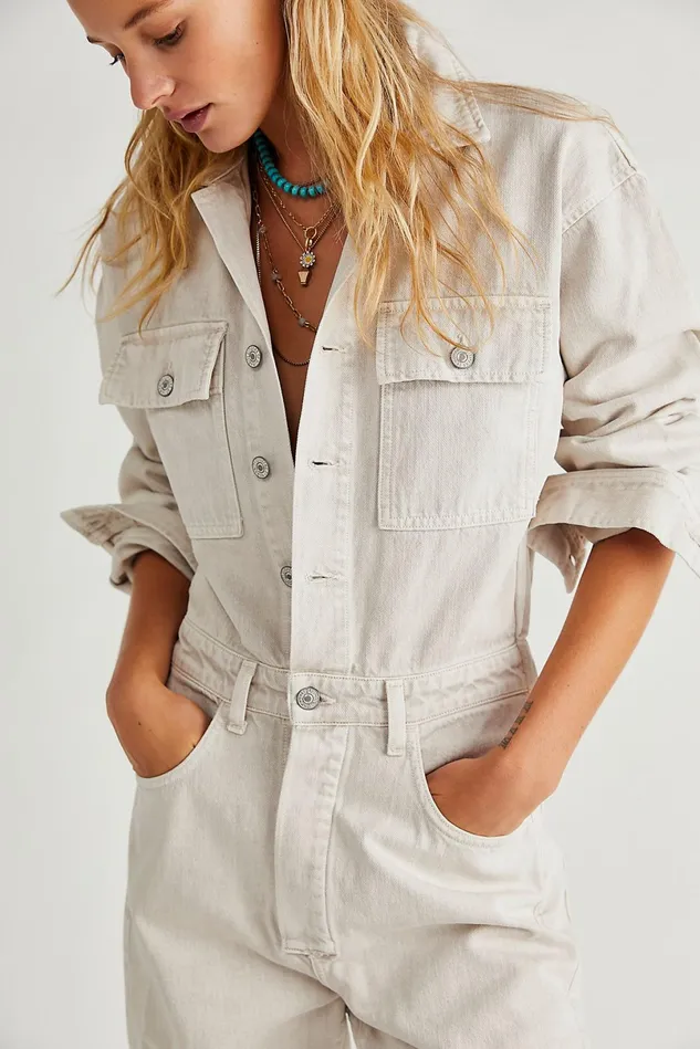 Women StraightLeg Jeans Free People Citizens Of Humanity Liu Jumpsuit Desert Haze
