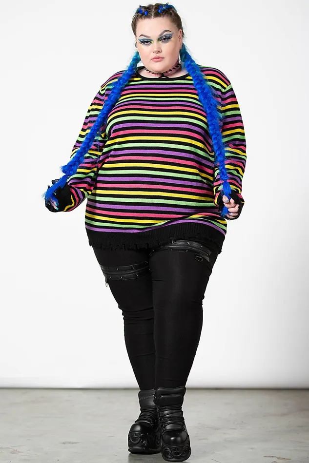 Women Sweaters Killstar Rainbow Warrior Knit Sweater