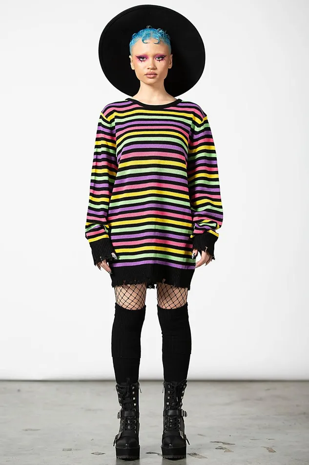 Women Sweaters Killstar Rainbow Warrior Knit Sweater