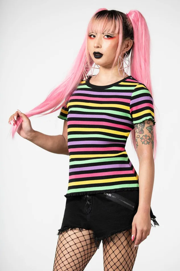 Women TShirts and Vests Killstar Blair Rainbow Top