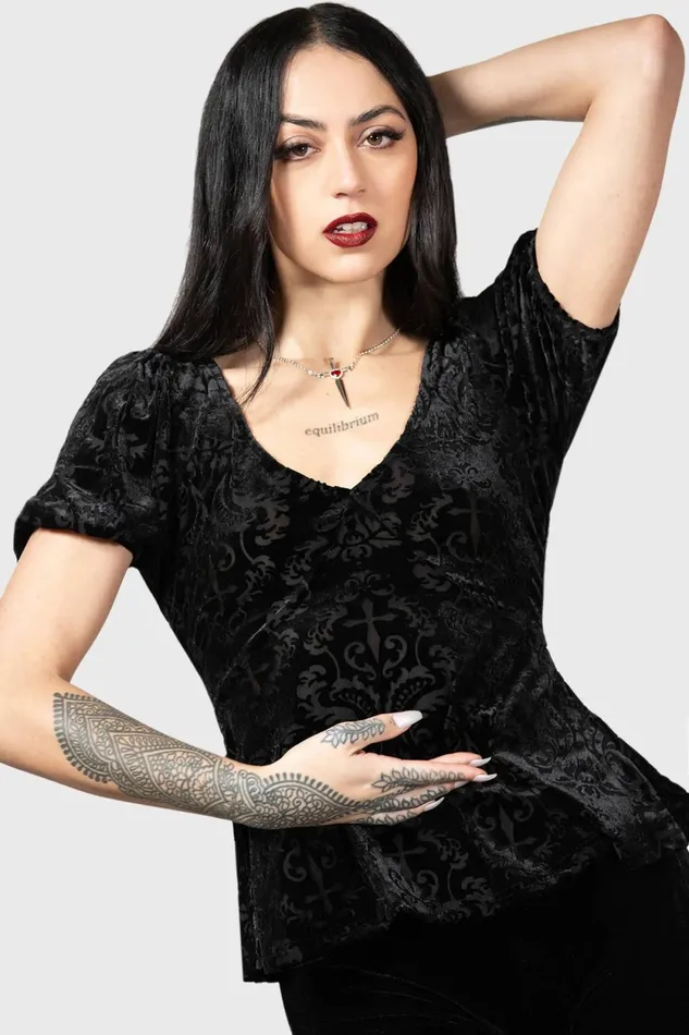 Women TShirts and Vests Killstar Sombre Heart Top