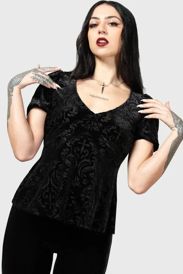 Women TShirts and Vests Killstar Sombre Heart Top