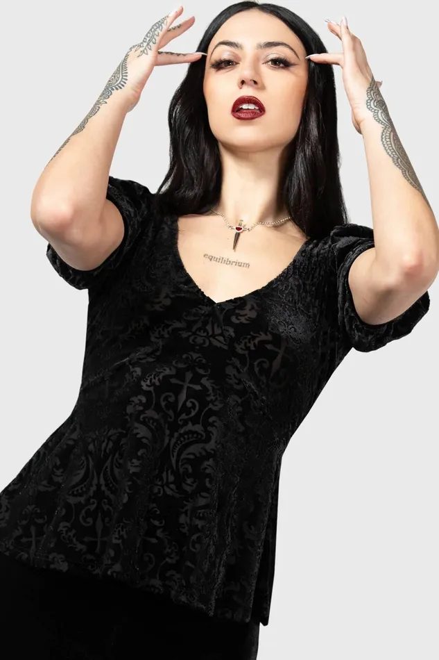 Women TShirts and Vests Killstar Sombre Heart Top