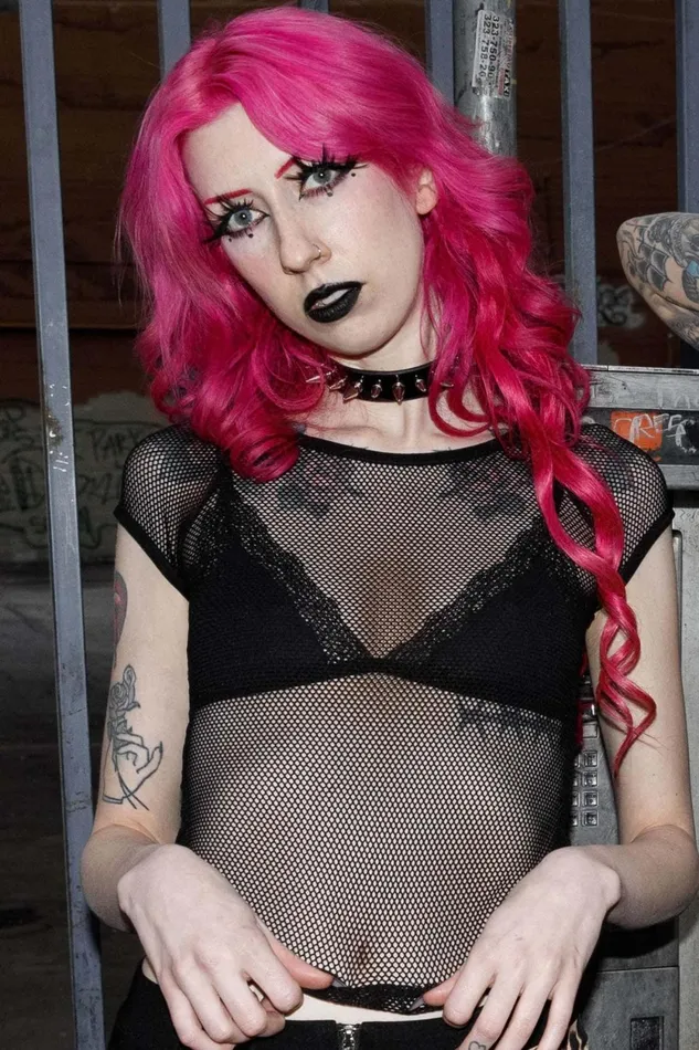 Women TShirts and Vests Killstar Wildchild Fishnet Top B