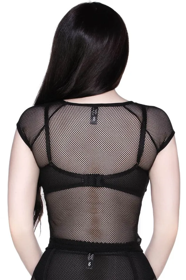 Women TShirts and Vests Killstar Wildchild Fishnet Top B