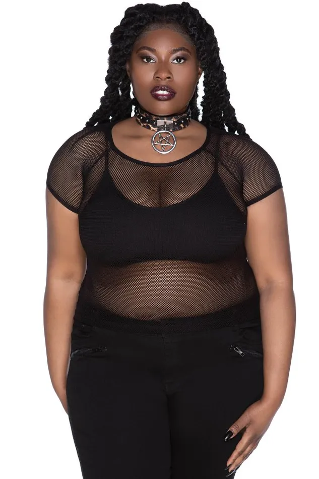 Women TShirts and Vests Killstar Wildchild Fishnet Top B