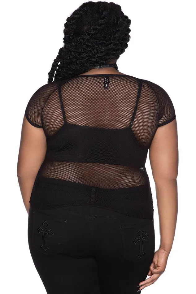 Women TShirts and Vests Killstar Wildchild Fishnet Top B