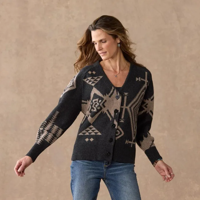 Women Targhee Cardigan Black Taupe Sundance Catalog Sweaters Women Targhee Cardigan Black Taupe Sundance Catalog Sweaters
