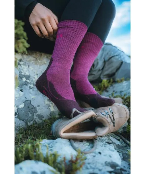Women TK2 Explore Wool Women Trekking Socks Burgundy FALKE Hiking Socks
